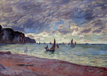 尅勞德 莫奈 Fishing Boats by the Beach and the Cliffs of Pourville